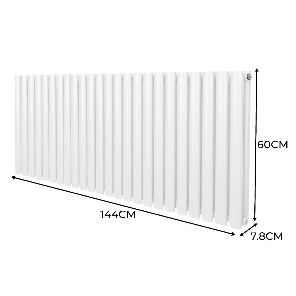 Oval Column Radiator & Valves - 600mm x 1440mm – White