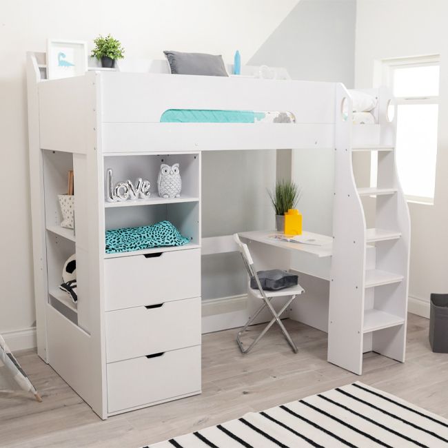 Flair Cosmic Storage High Sleeper White