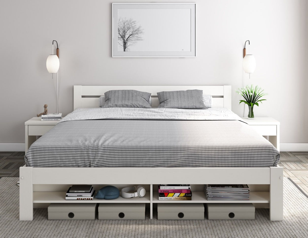 Noomi Pradis Kingsize Storage Bed White (FSC-Certified)