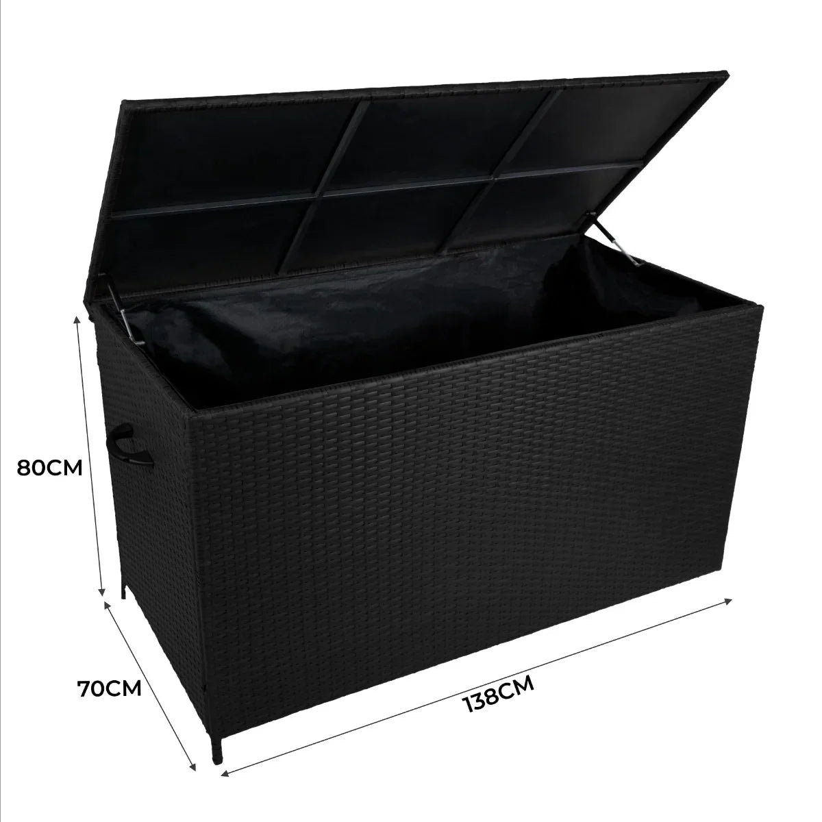 Rattan Storage Box 582L - Black