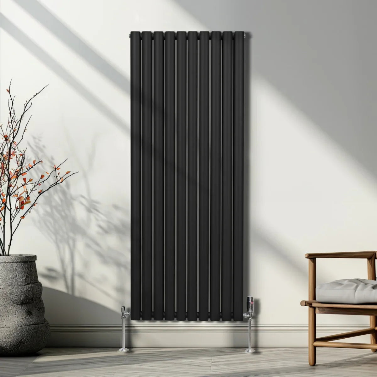 Oval Column Radiator – 1600mm x 600mm – Black