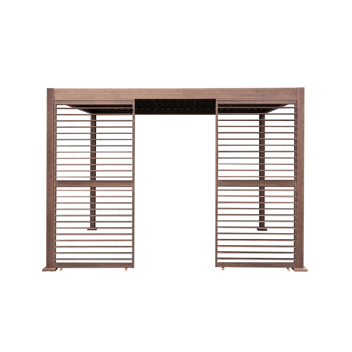 Wood Effect Aluminium Pergola 3 x 3m with 2 Louvre Panels