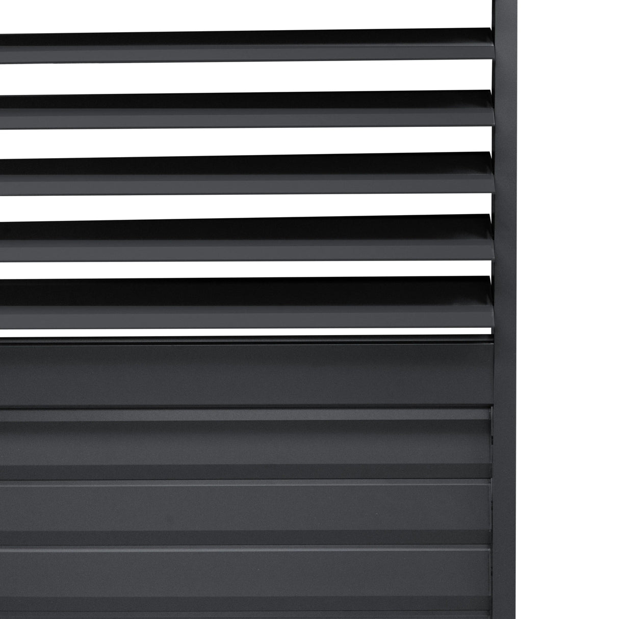 Anthracite Aluminium Pergola With LED Lights & 2 x Shutter Panels - 3m x 3m