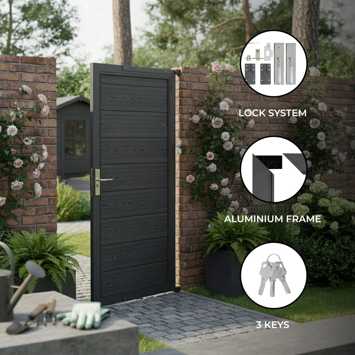 Composite Panel Gate - Grey