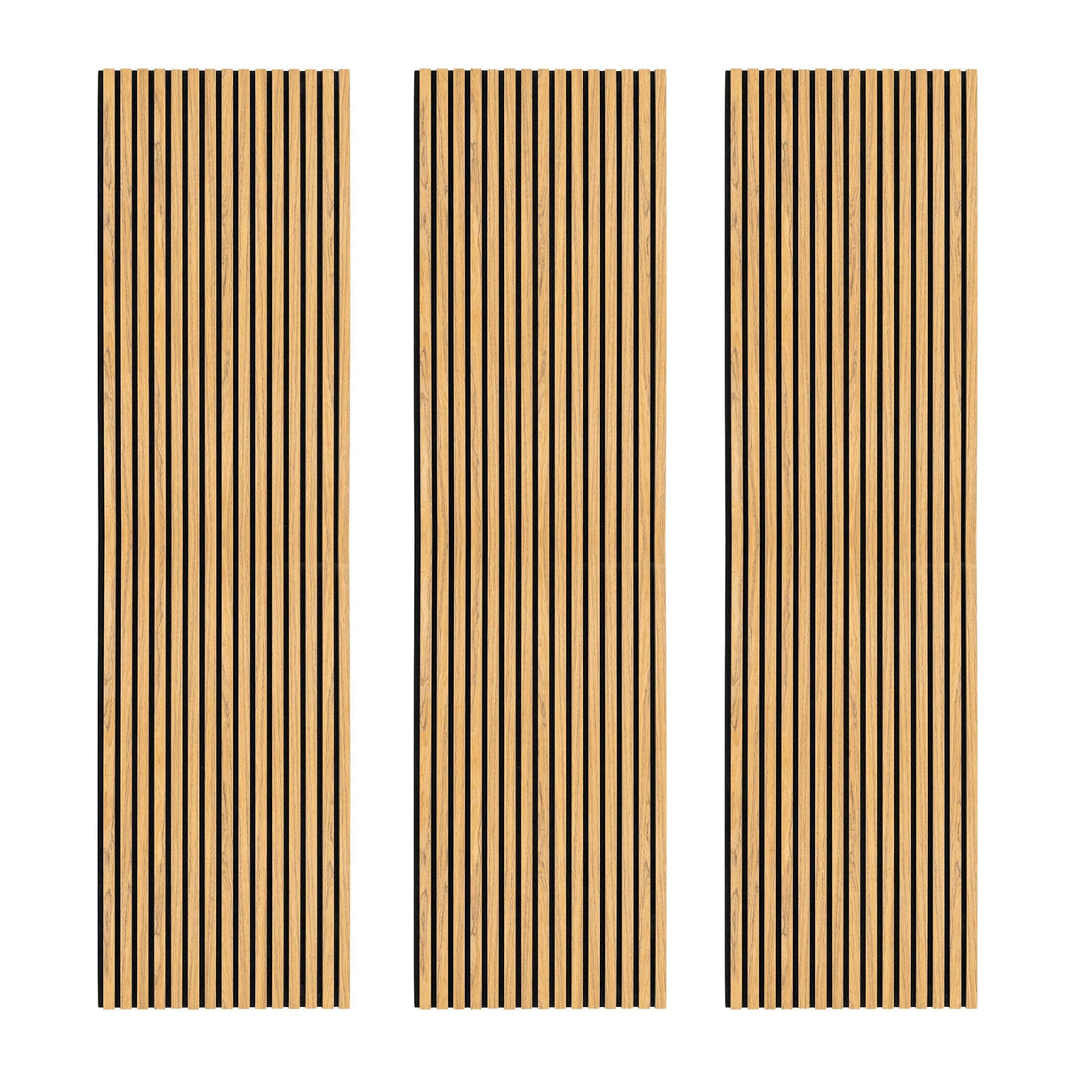 Acoustic Slat Wall Panels x 3 - Oak