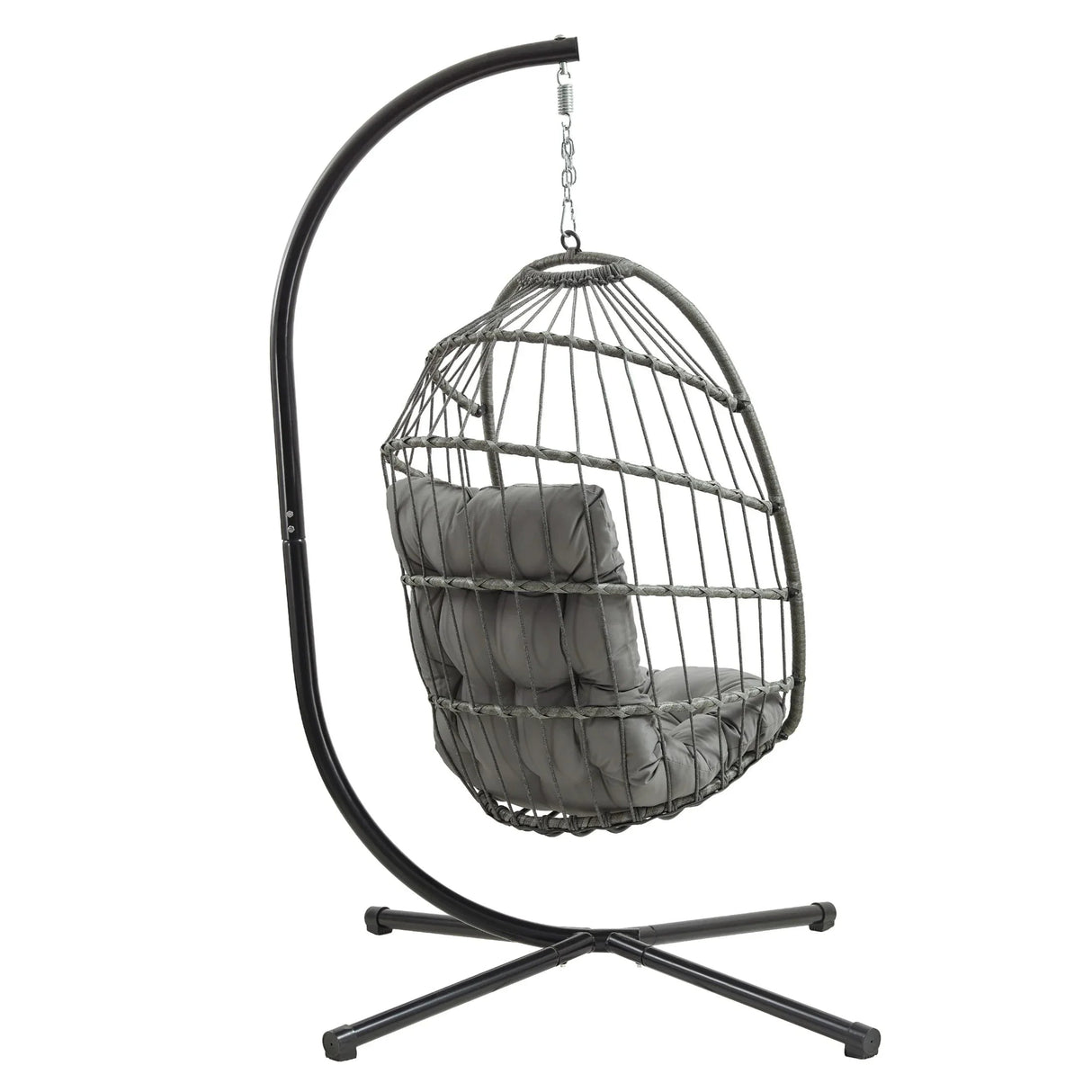 Rattan Hanging Egg Chair – Grey