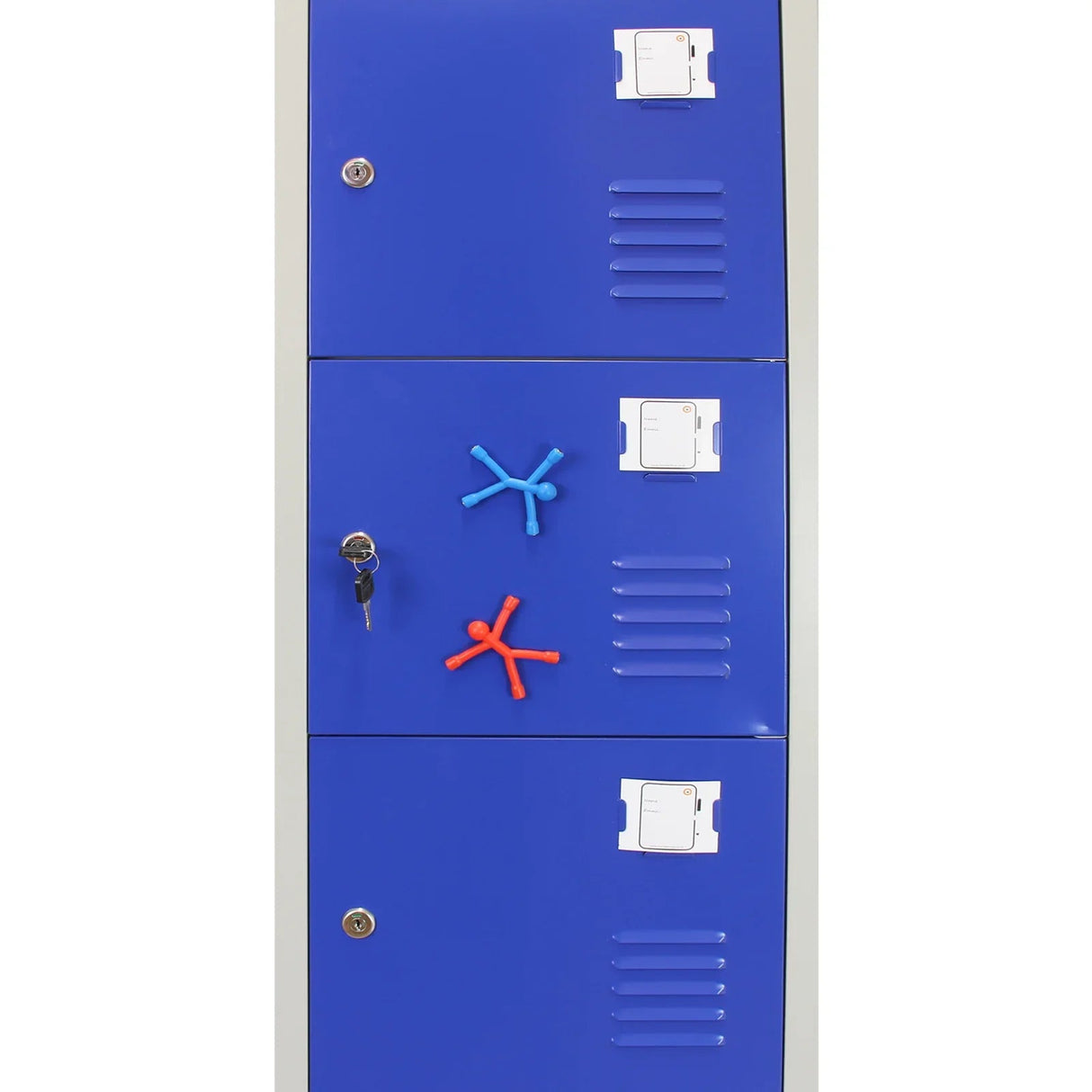 Metal Storage Lockers - Six Doors, Flatpacked, Blue