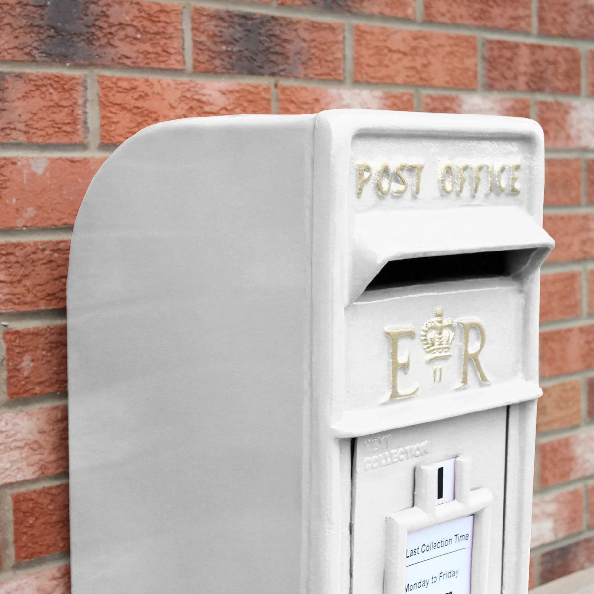 White Royal Mail Post Box with Stand