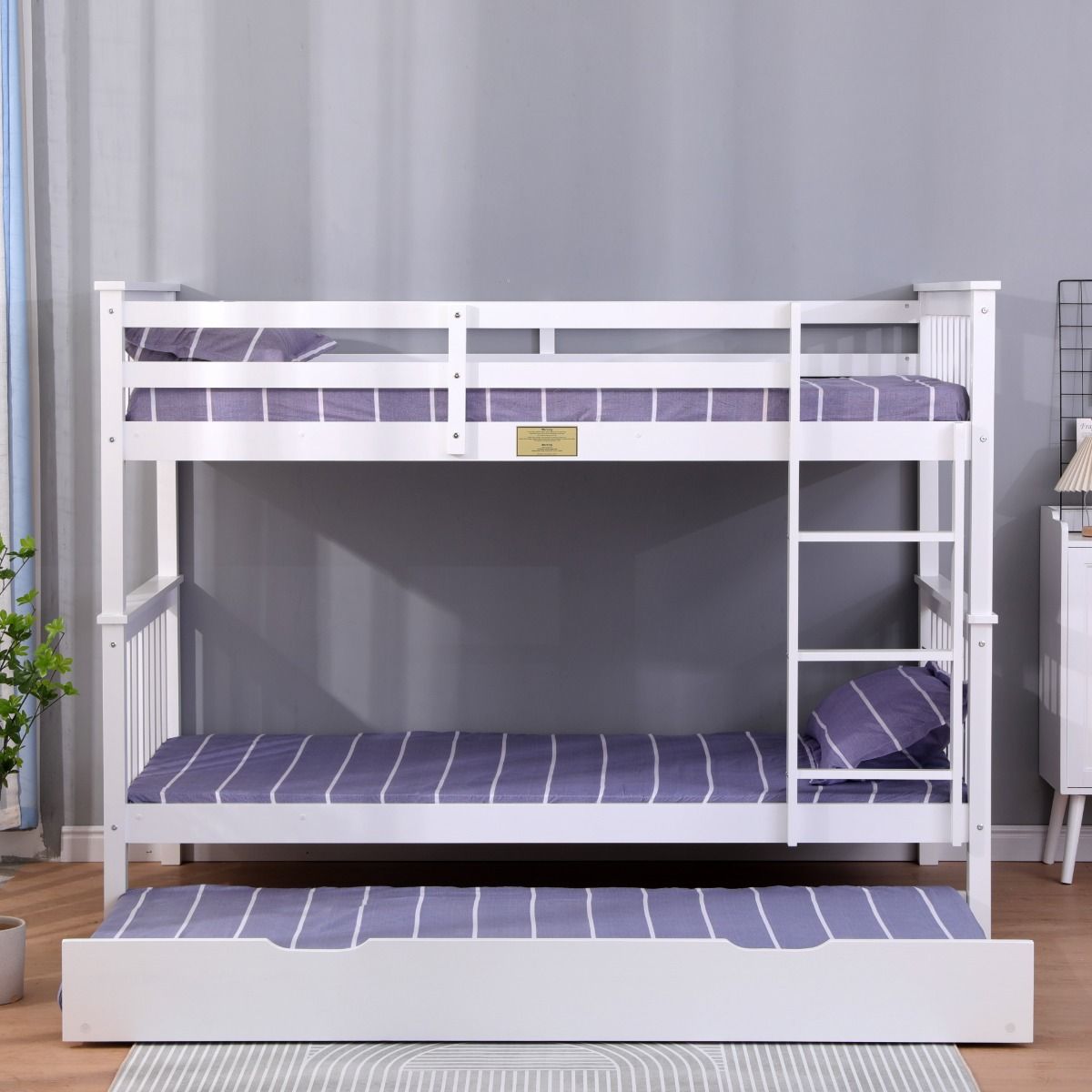 Flair Zoom Detachable Bunk Bed with Trundle White