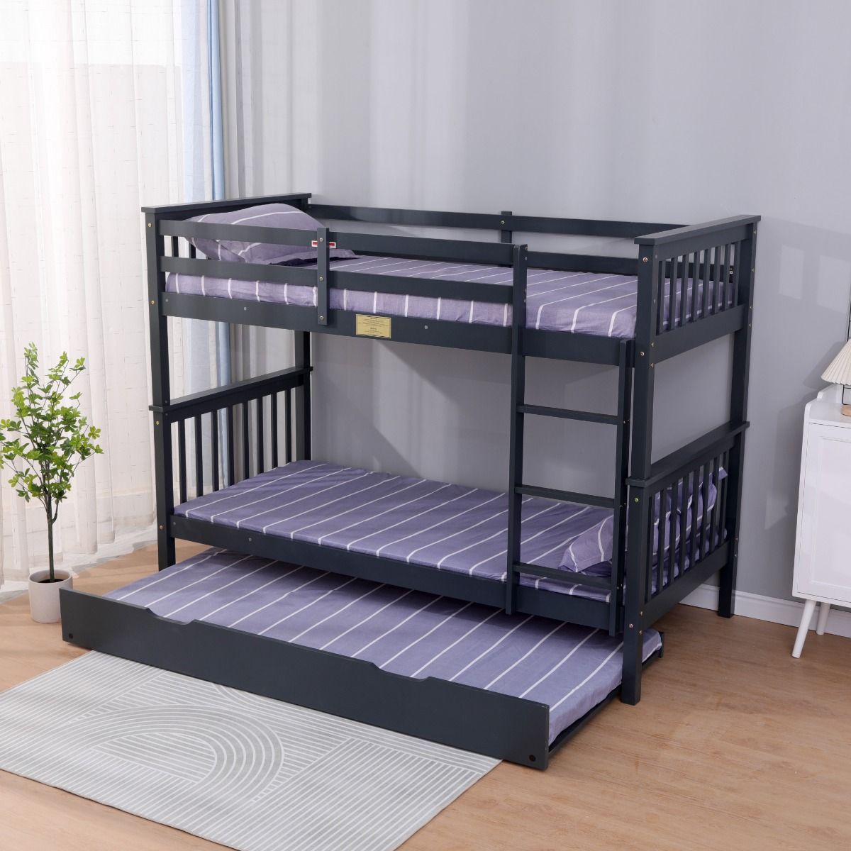 Flair Zoom Detachable Bunk Bed with Trundle Grey