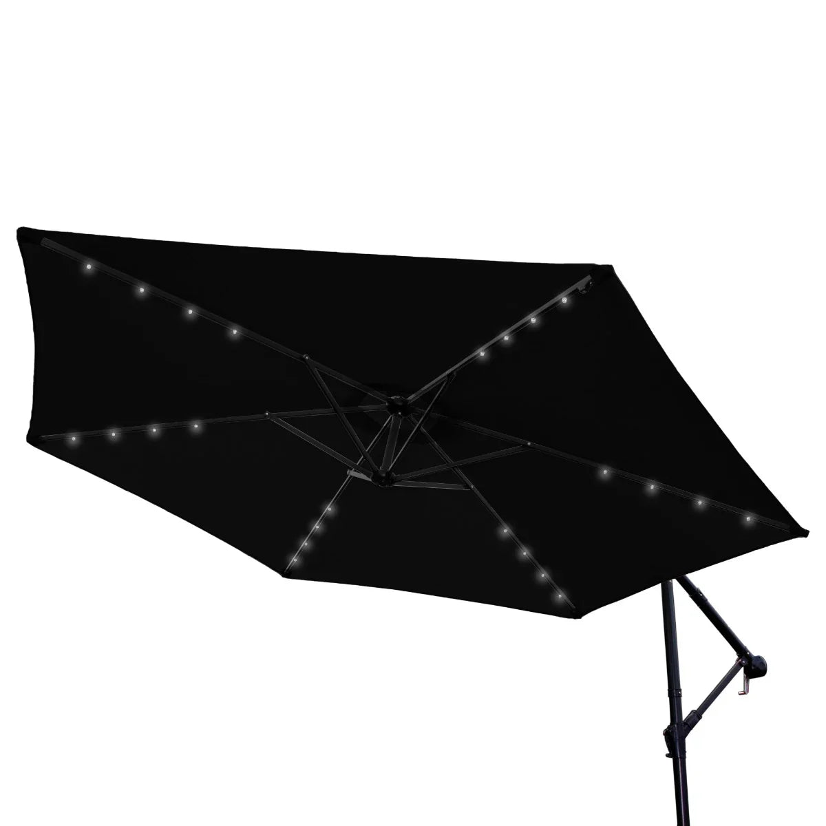 Black 3m LED Cantilever Parasol