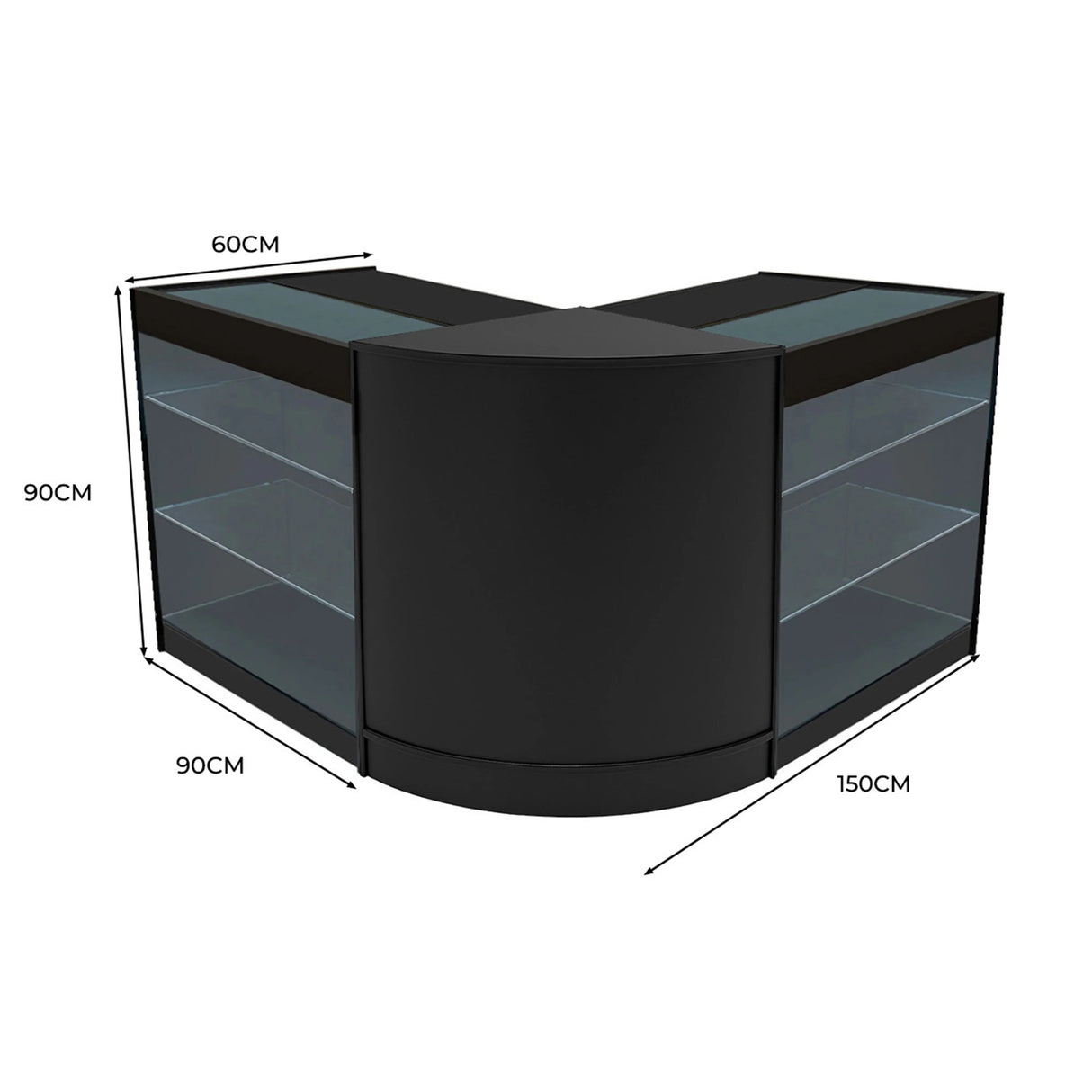Helios LED Shop Counter Set CM60 & 2 x K900 - Black
