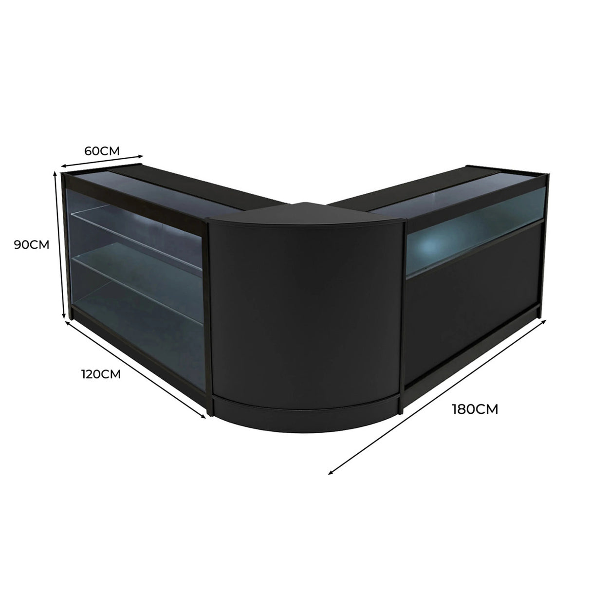 Triton LED Shop Counter Set K1200, B1200 & CM60 - Black