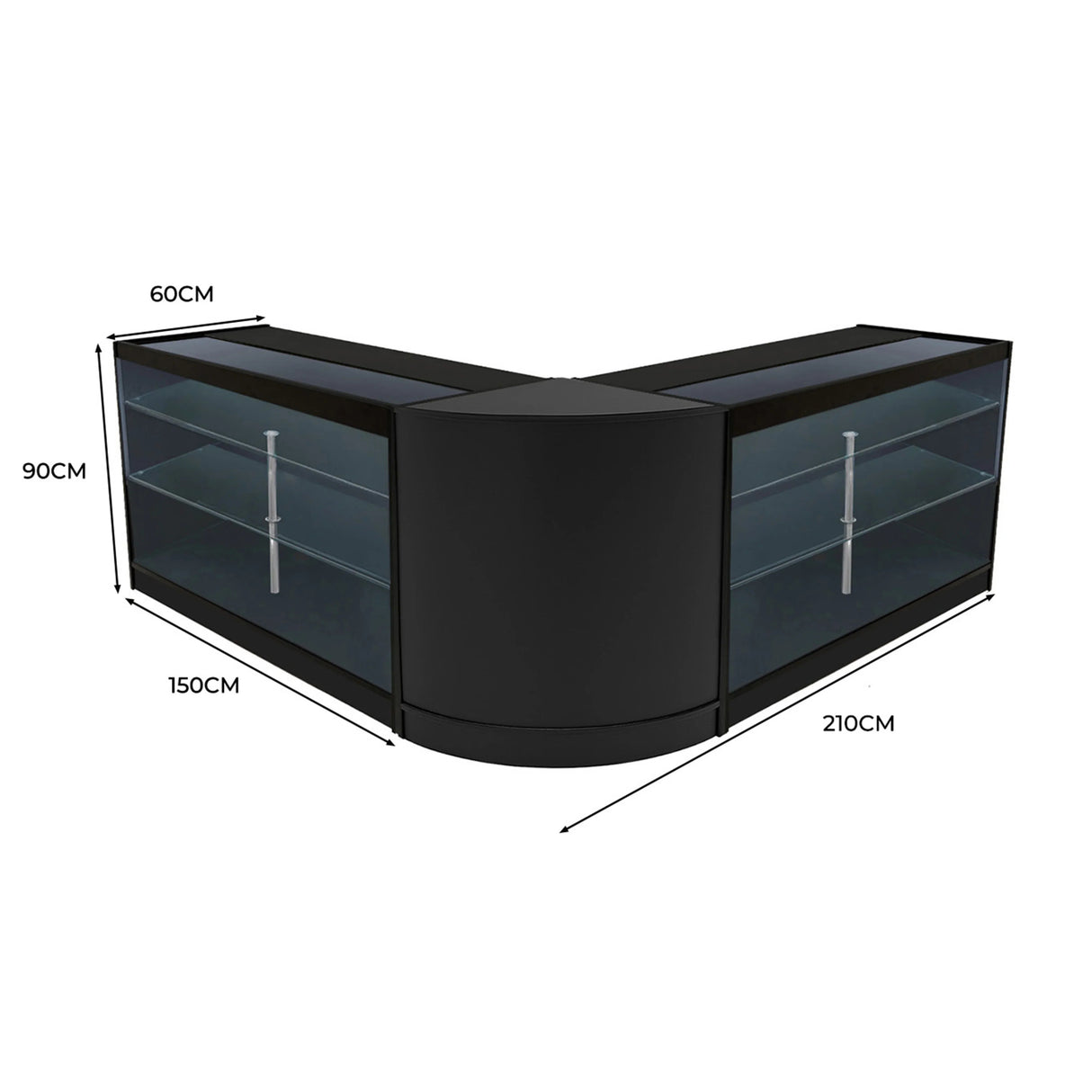 Helios LED Shop Counter Set CM60 & 2 x K1500 - Black