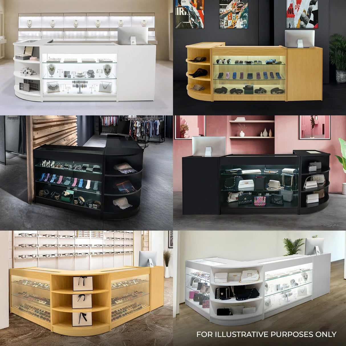 Aries LED Shop Counter Set CM60, TB60 & 2 x K900 - White