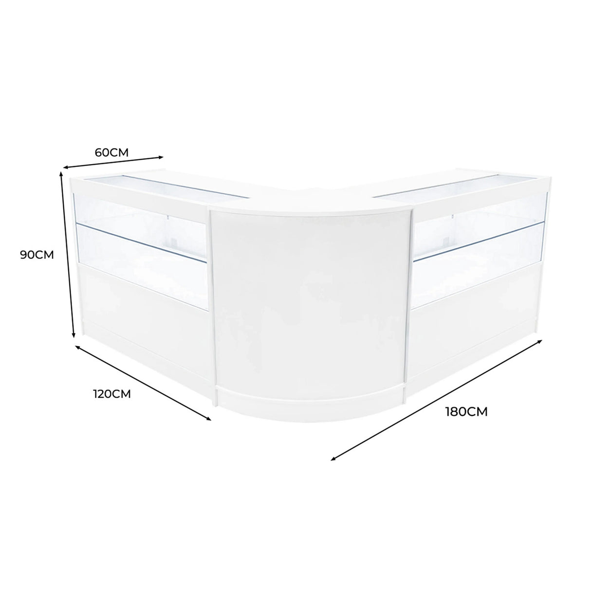 Selene LED Shop Counter Set CM60 & 2 x C1200 - White