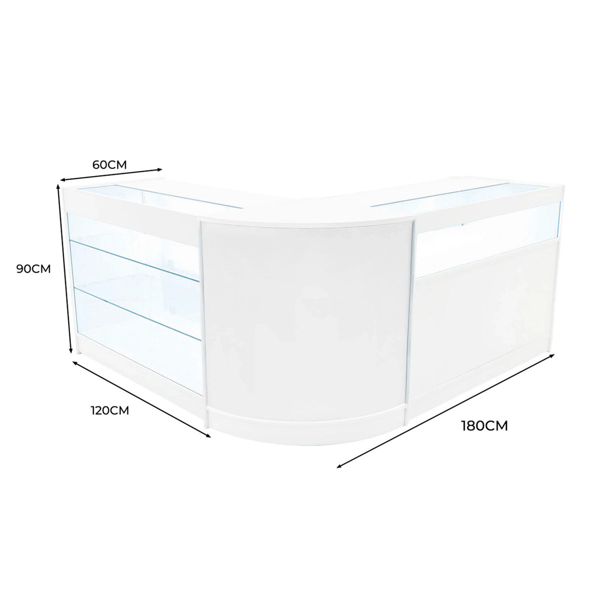 Triton LED Shop Counter Set K1200, B1200 & CM60 - White
