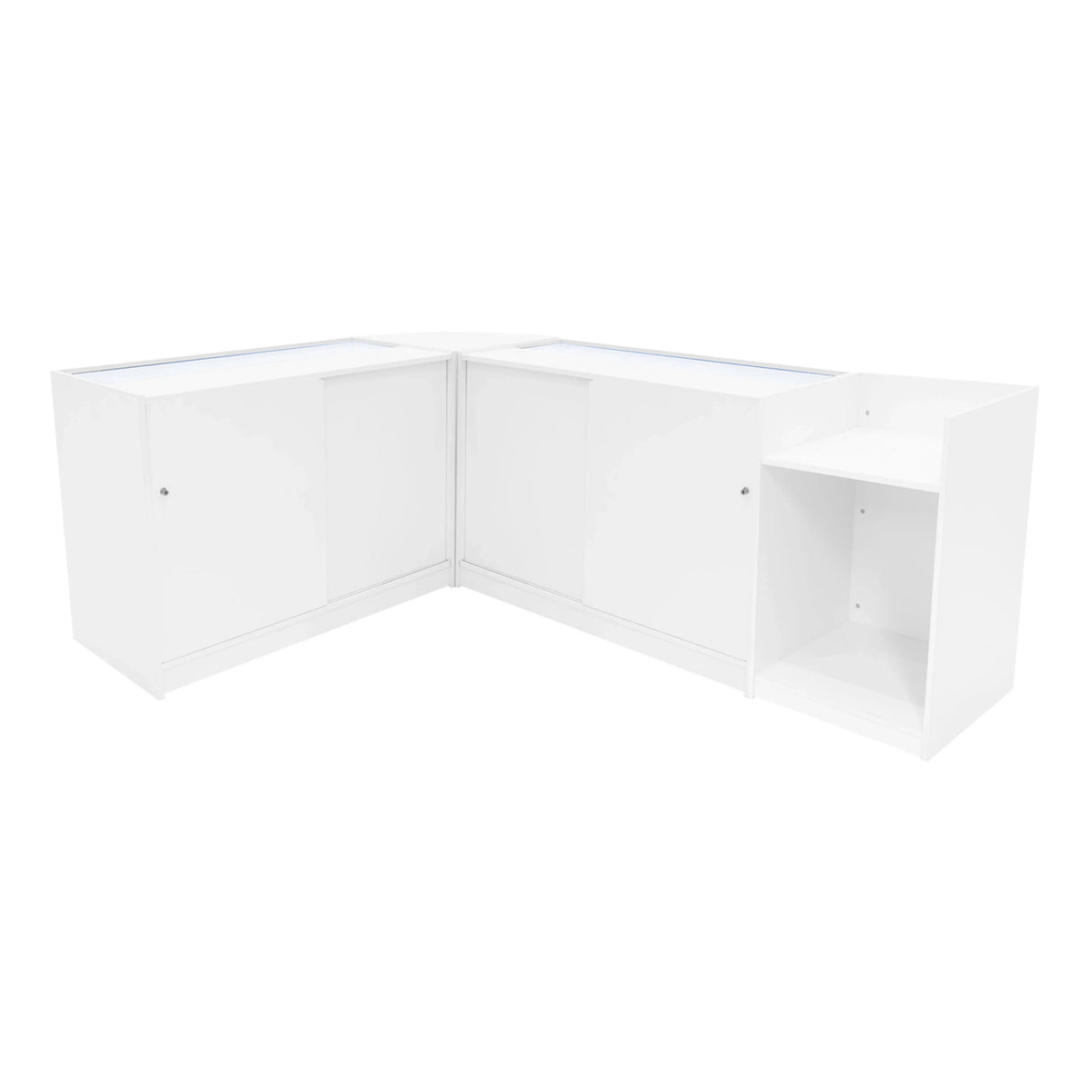 Luna LED Shop Counter Set CM60, TB60 & 2 x B1200 - White