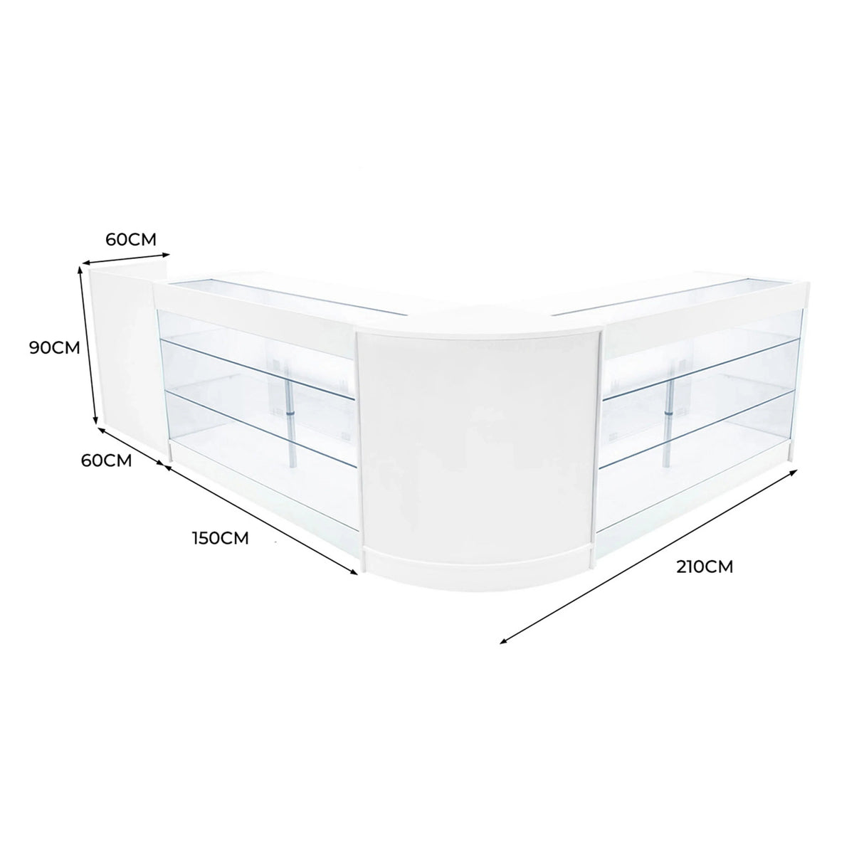 Aries LED Shop Counter Set CM60, TB60 & 2 x K1500 - White