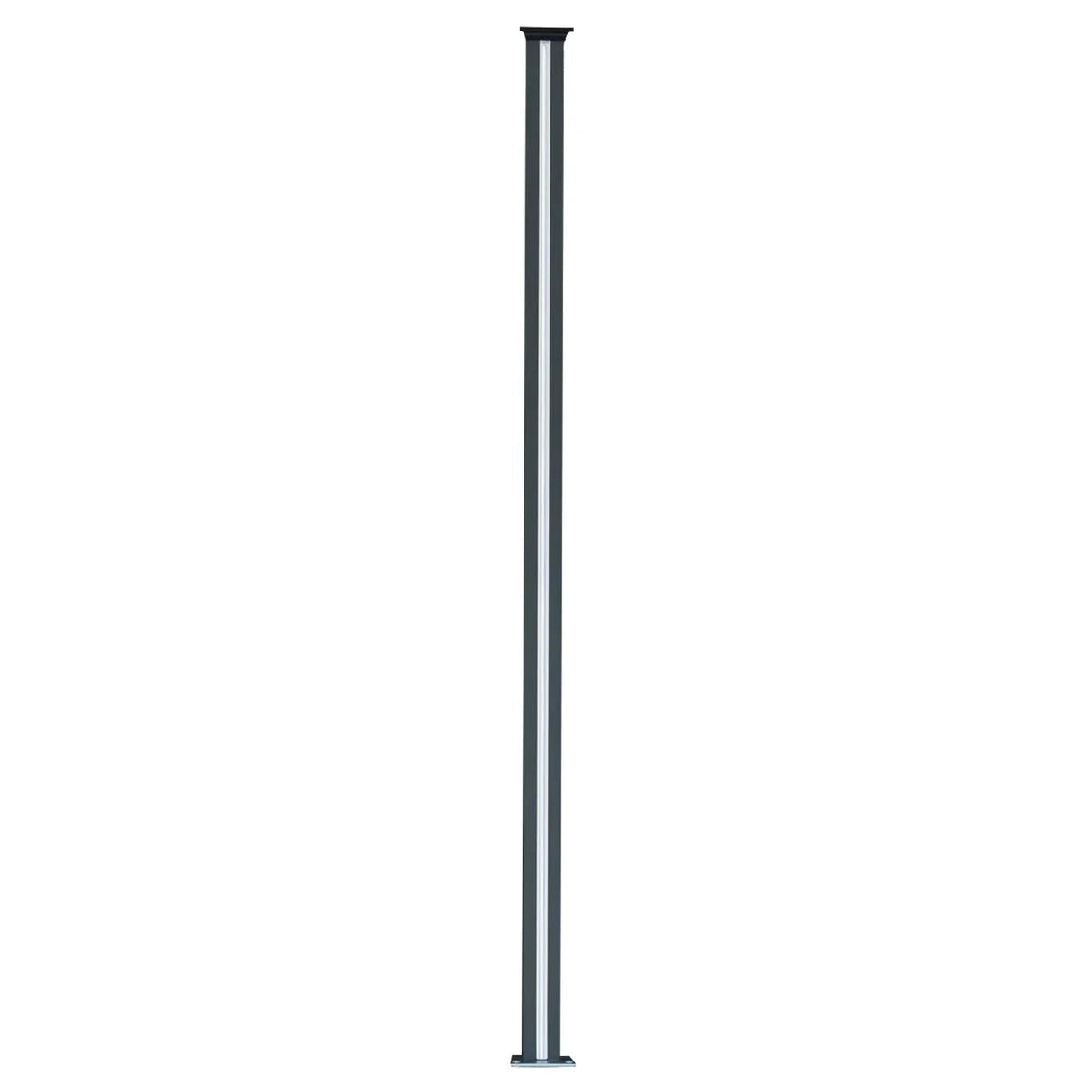 Composite Fence Panels, Angled Piece & LED Posts 6ft x 31.5ft - Brown
