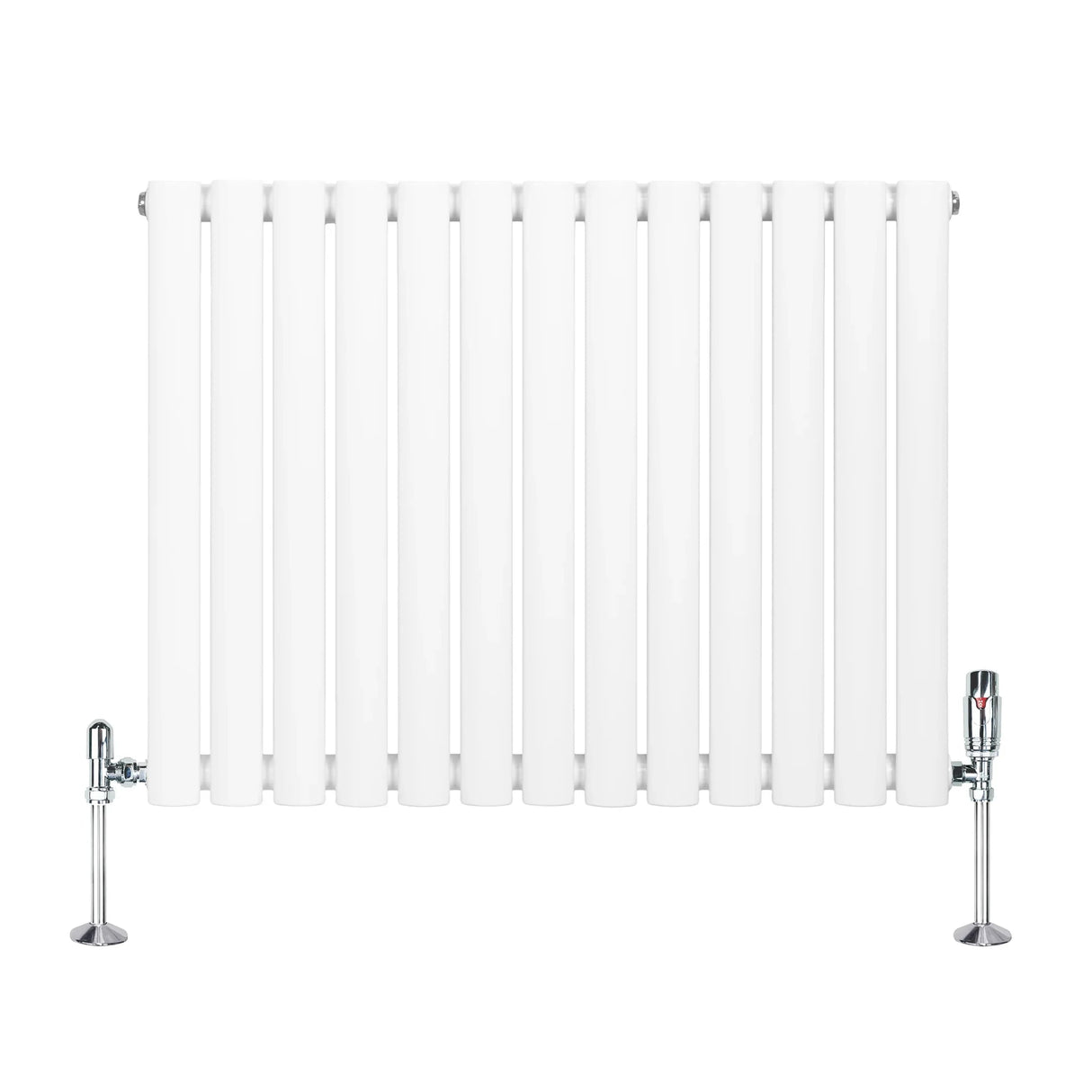 Oval Single Column Radiator & Valves – 600mm x 780mm – White