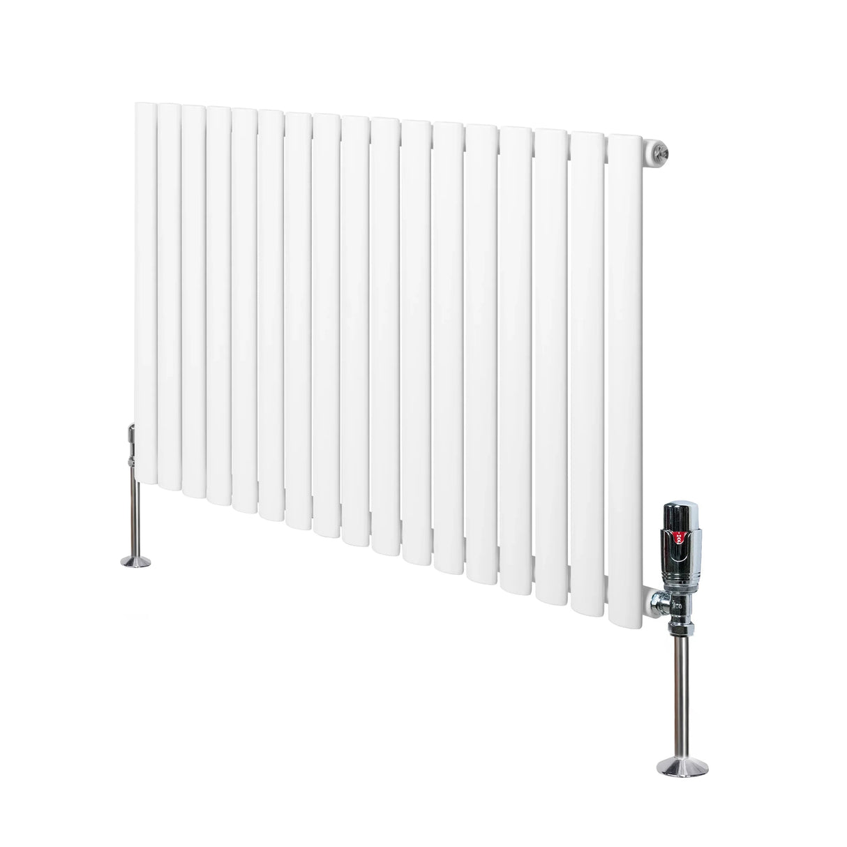 Oval Single Column Radiator & Valves – 600mm x 1020mm – White