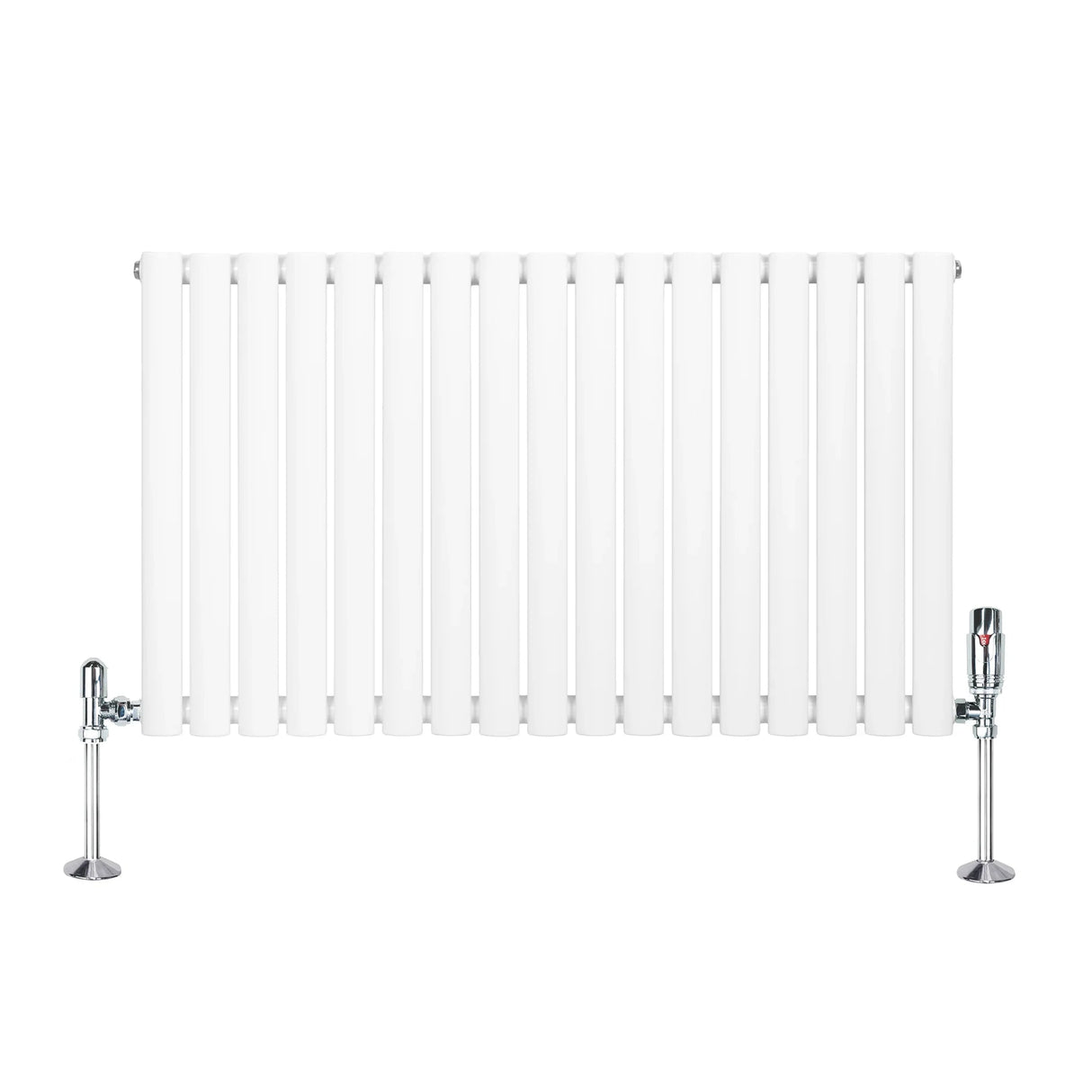 Oval Single Column Radiator & Valves – 600mm x 1020mm – White
