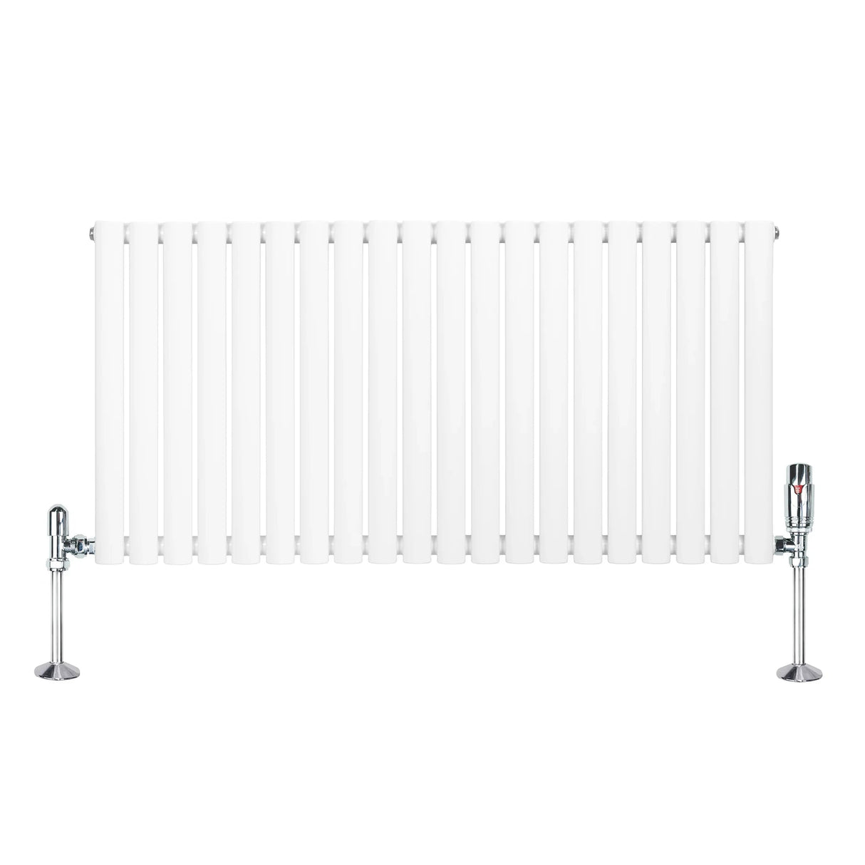 Oval Single Column Radiator & Valves – 600mm x 1200mm – White