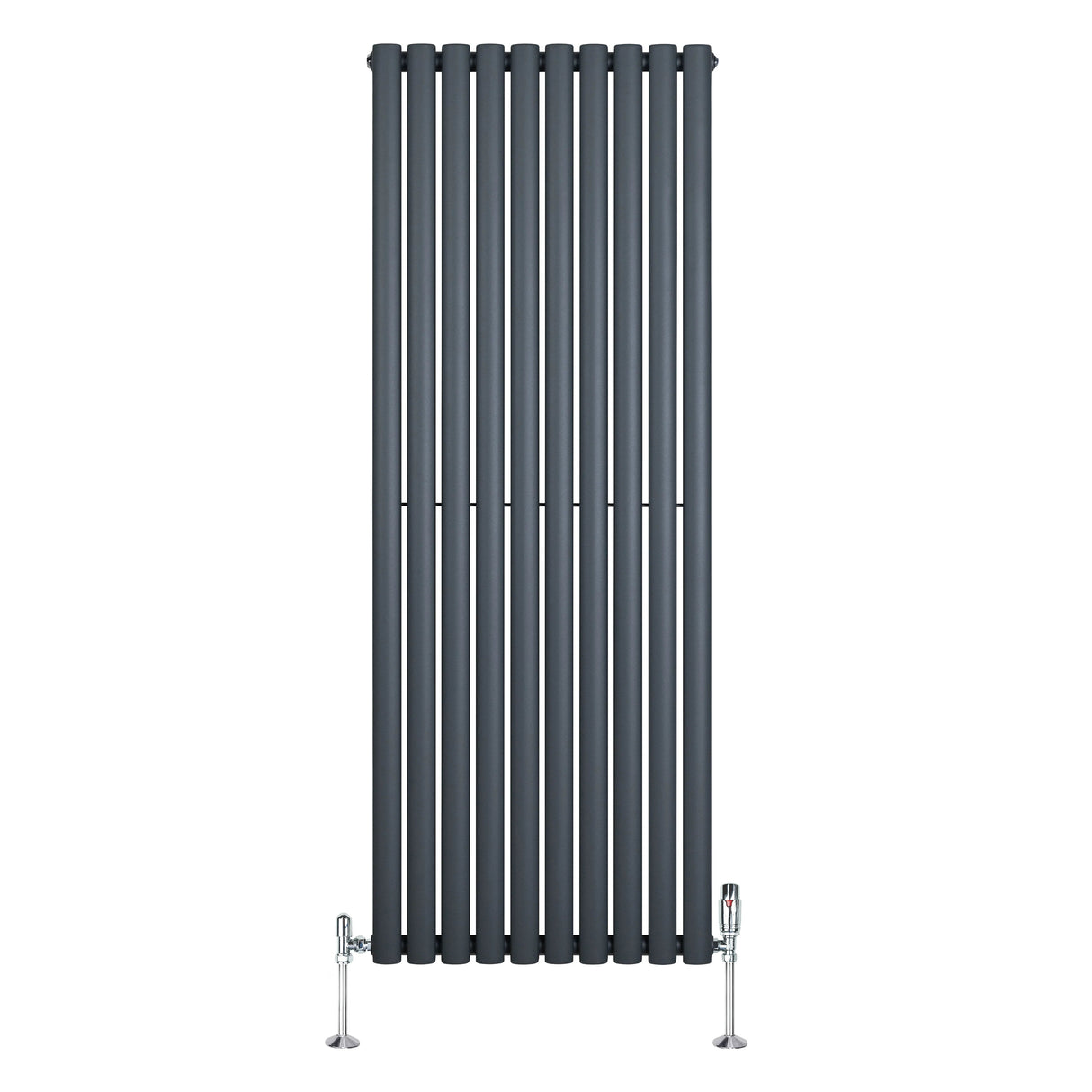 Oval Single Column Radiator & Valves – 1600mm x 600mm – Anthracite Grey