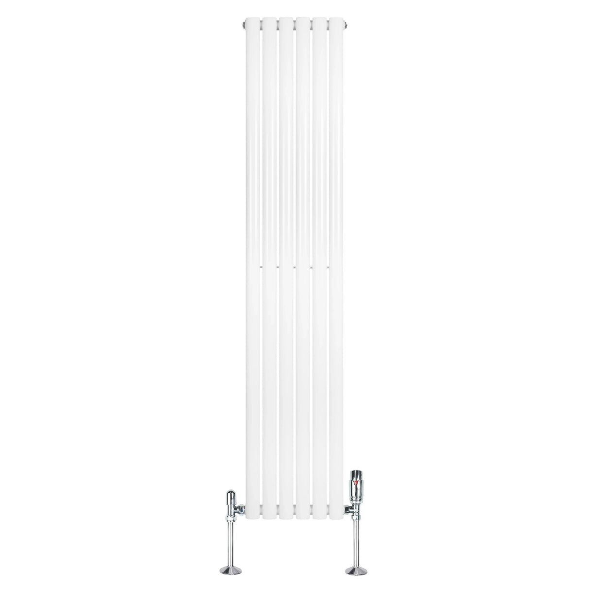 Oval Single Column Radiator & Valves – 1800mm x 360mm – White
