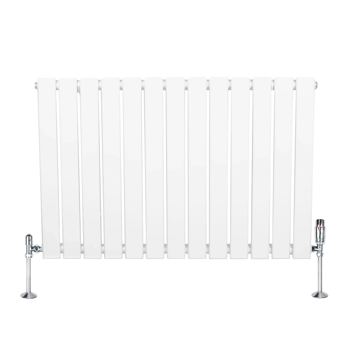 Flat Single Column Radiator & Valves – 600mm x 910mm – White