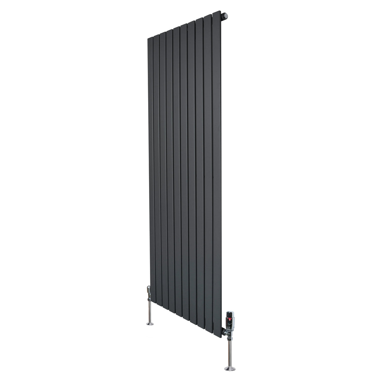 Flat Single Column Radiator – 1600mm x 700mm & Valves – Anthracite Grey