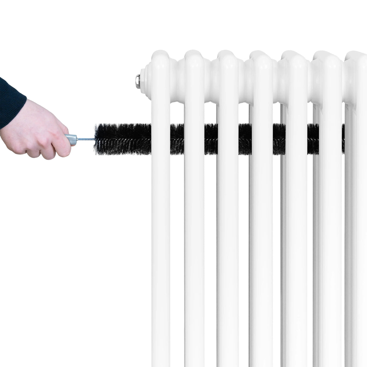 Traditional 4 Column Radiator & Valves - 300 x 1370mm - White