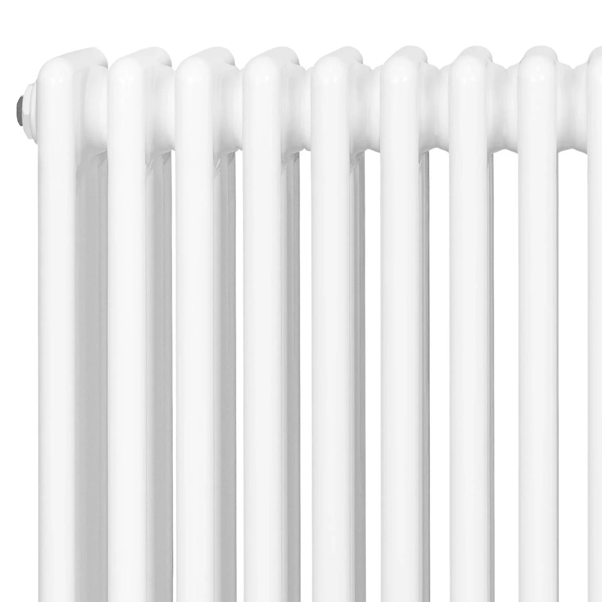 Traditional 4 Column Radiator & Valves - 600 x 605mm - White