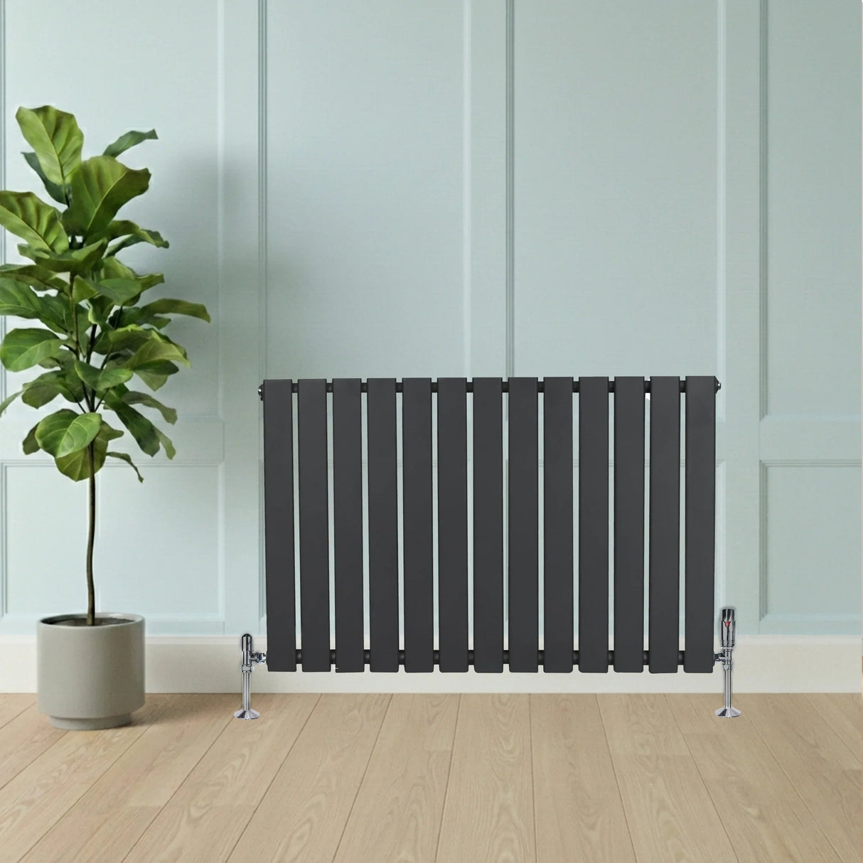 Flat Single Column Radiator - 600 x 910mm - Anthracite Grey