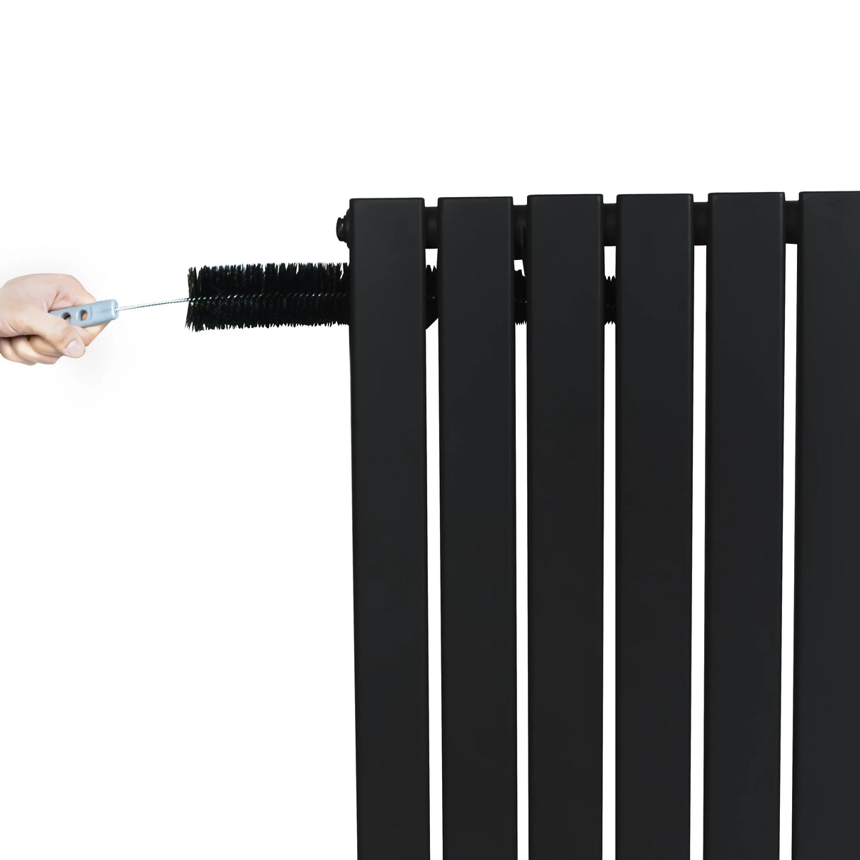 Flat Single Column Radiator - 600 x 1190mm - Black