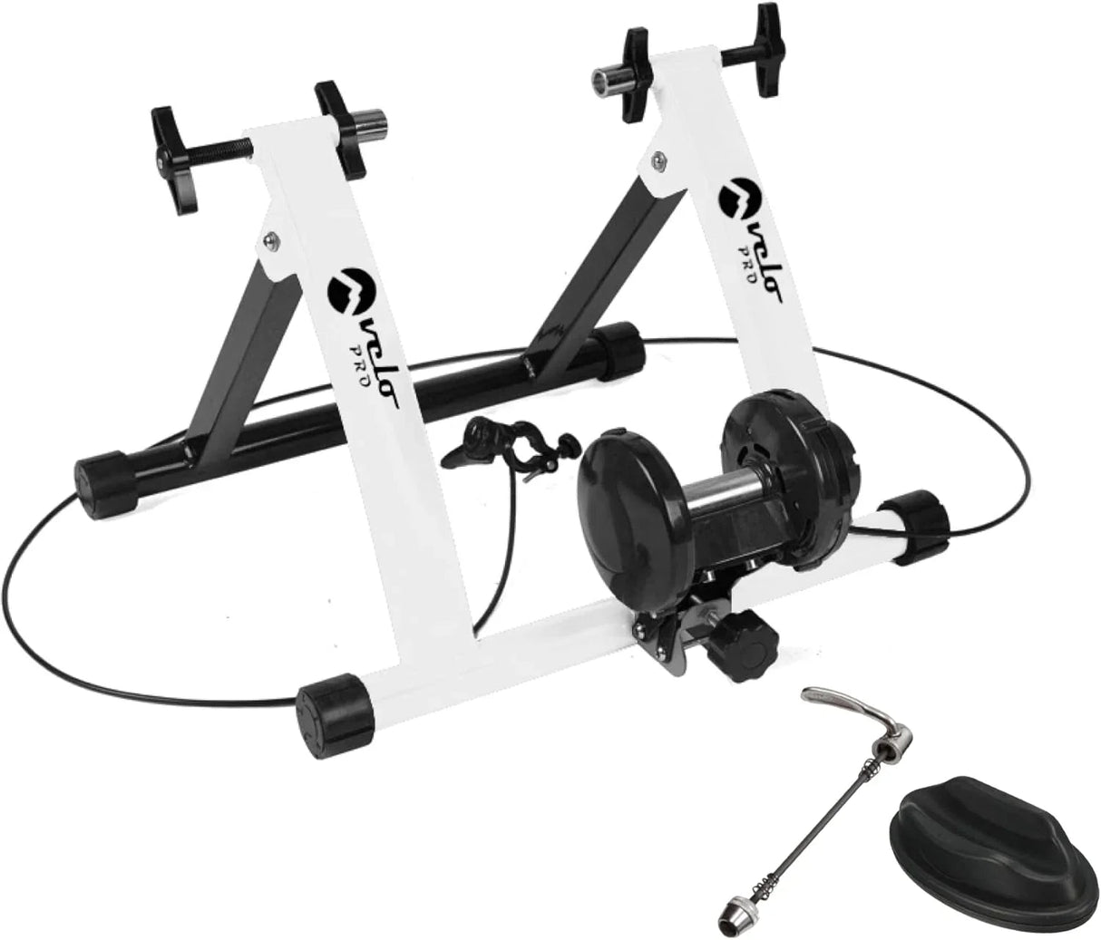 Velo Pro White Magnetic Turbo Trainer with Mat
