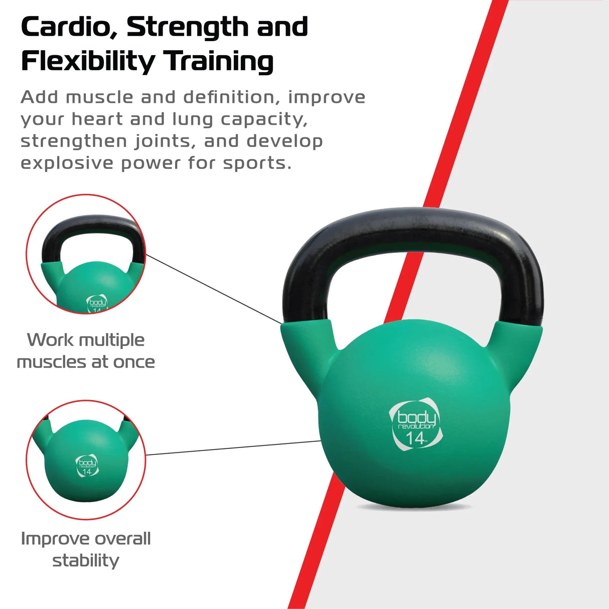 Body Revolution 14kg Neoprene Kettlebells