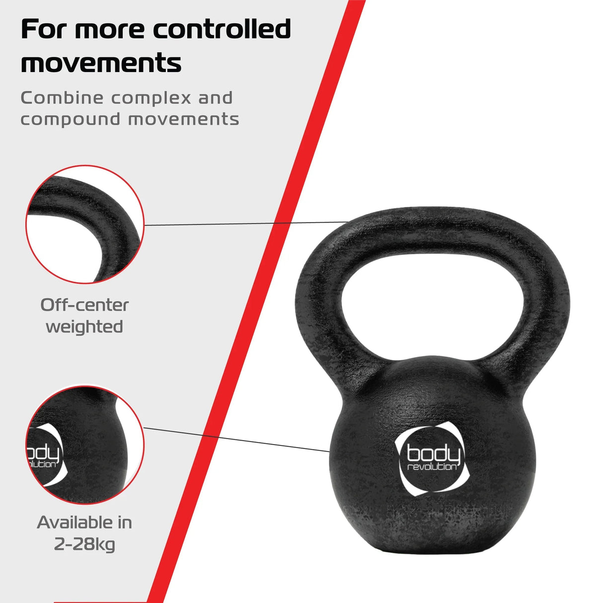 Body Revolution 28 kg Cast Iron Kettlebells