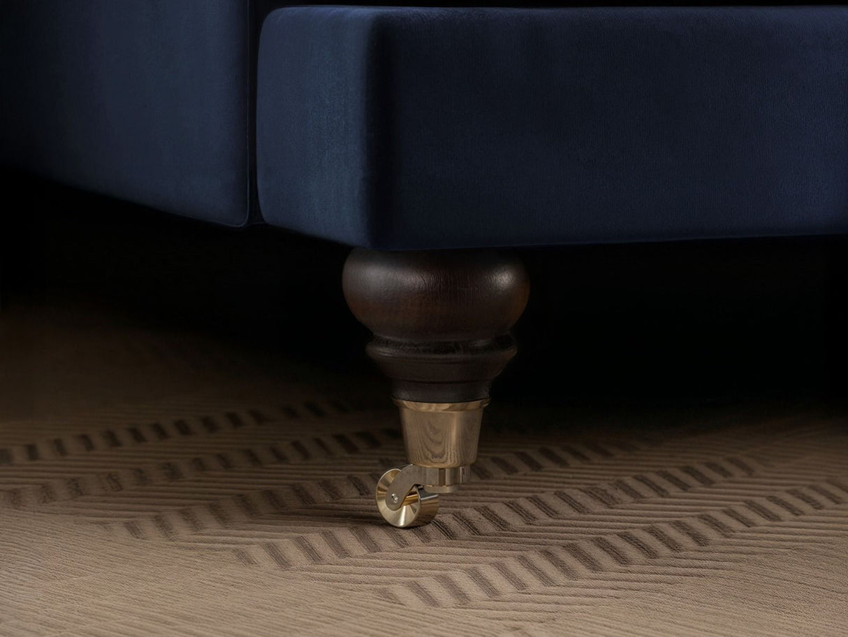 SOLACE+CO Addison 3 Seater Blue Velvet Sofa