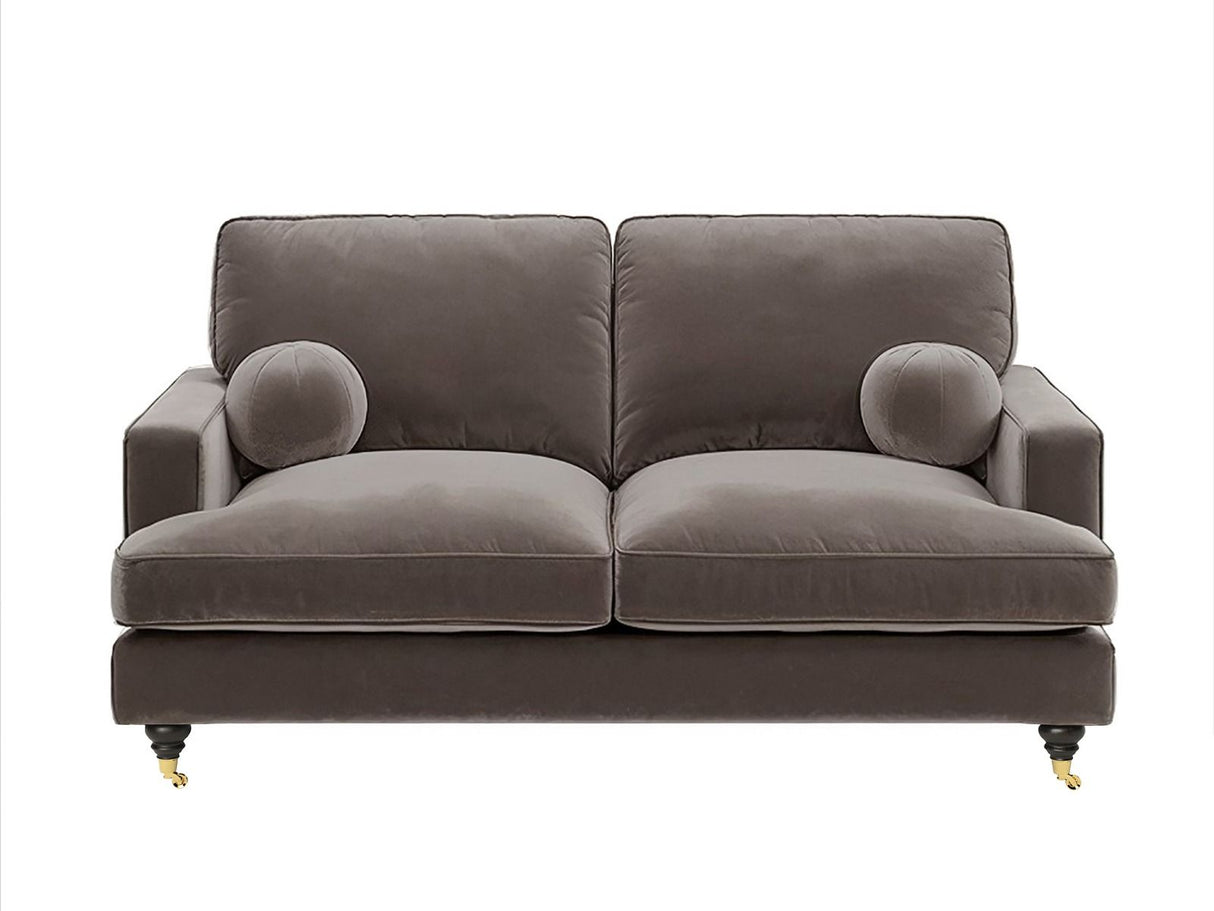 SOLACE+CO Addison 2 Seater with Caster Legs Mocha Velvet Sofa