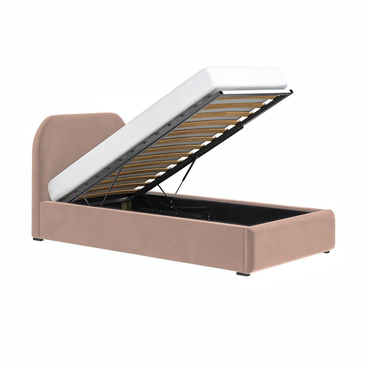 Flair Alba Single Ottoman Bed Velvet Pink