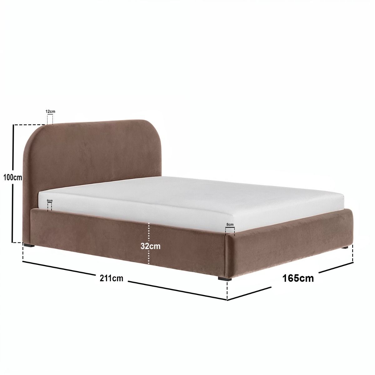 Flair Alba Chocolate Velvet Ottoman Bed -Kingsize