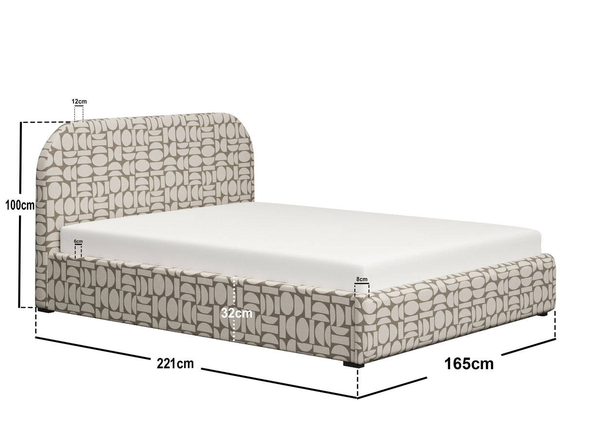 Flair Alba Jacquard Pattern Ottoman Bed Beige Chenille-Kingsize