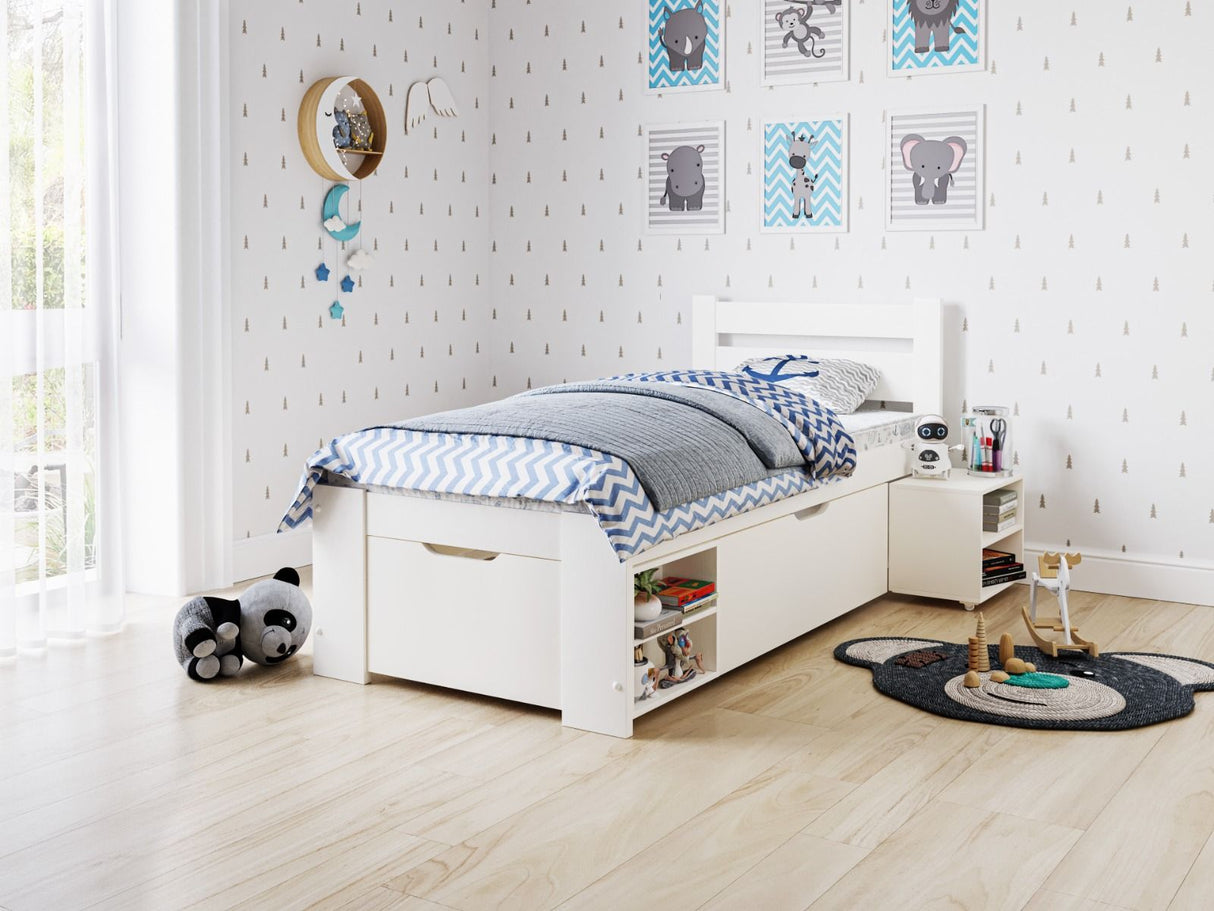 Noomi Hansa Storage Bed Frame White (FSC-Certified)
