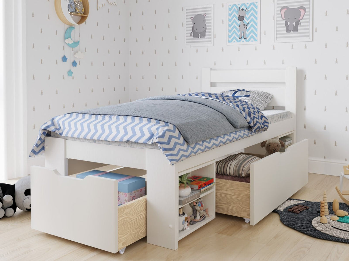 Noomi Hansa Storage Bed Frame White (FSC-Certified)