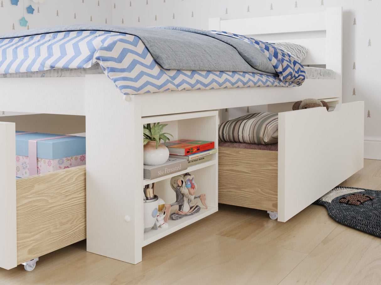 Noomi Hansa Storage Bed Frame White (FSC-Certified)