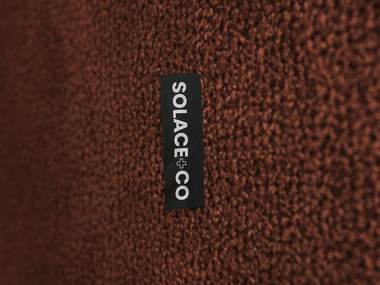SOLACE+CO Asher 3 Seater Sofa with Reversible Footstool Burnt Orange Chenille