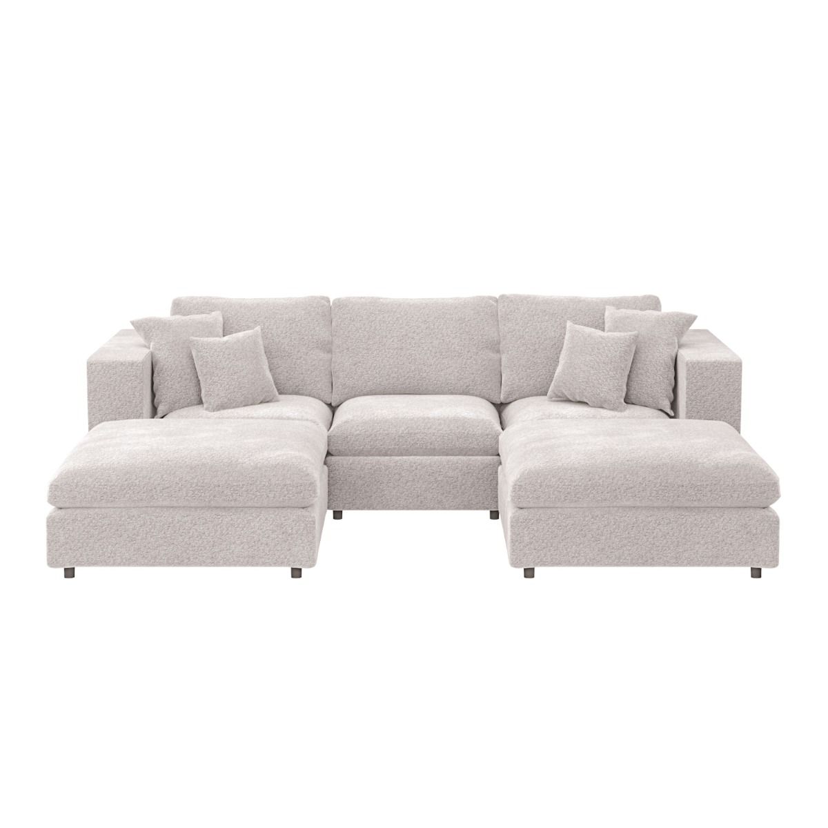 SOLACE+CO Asher Footstool Beige Boucle
