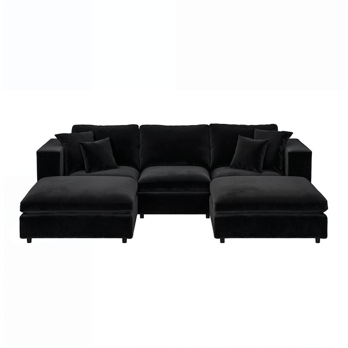 SOLACE+CO Asher Footstool Black Velvet